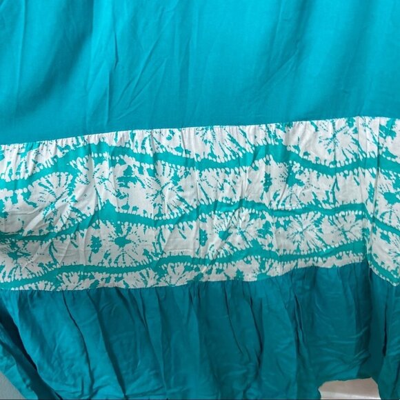 Entro Tiered Maxi Dress Tie Back Aqua Blue Bohemian Summer Beach Long Festival S - Picture 10 of 12
